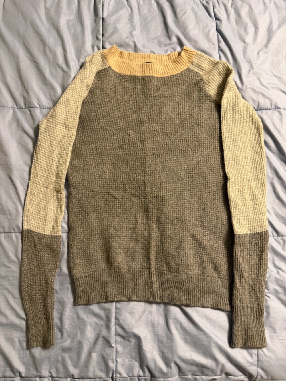 J. Crew waffleknit Italian cashmere colorblock sweater
